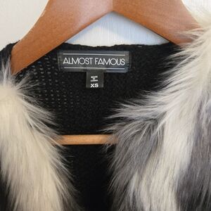 Almost Famous Black and Gray Faux Fur Sweater